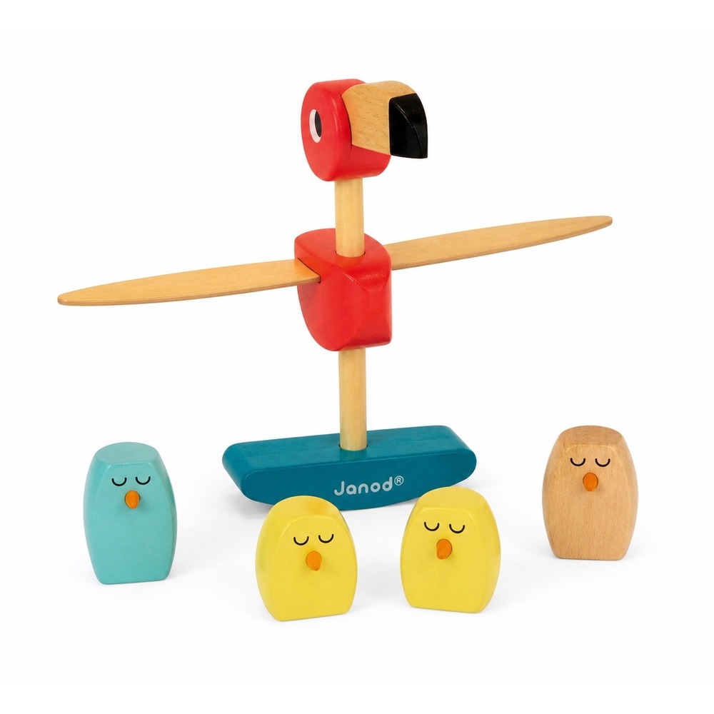 Janod Zigolos Flamingo Balancing Game Wooden Skill Toy J08228 Ages 3-6 New - Picture 3 of 3